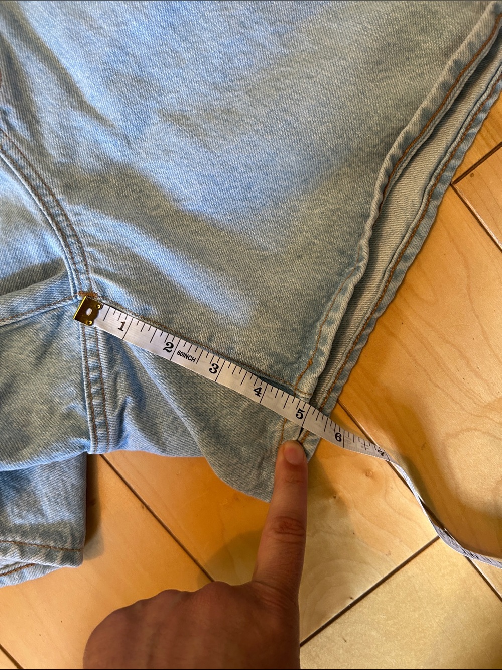 Madewell Light Blue Mom Jean High Rise  Denim Shorts Size 14W - Picture 8 of 10